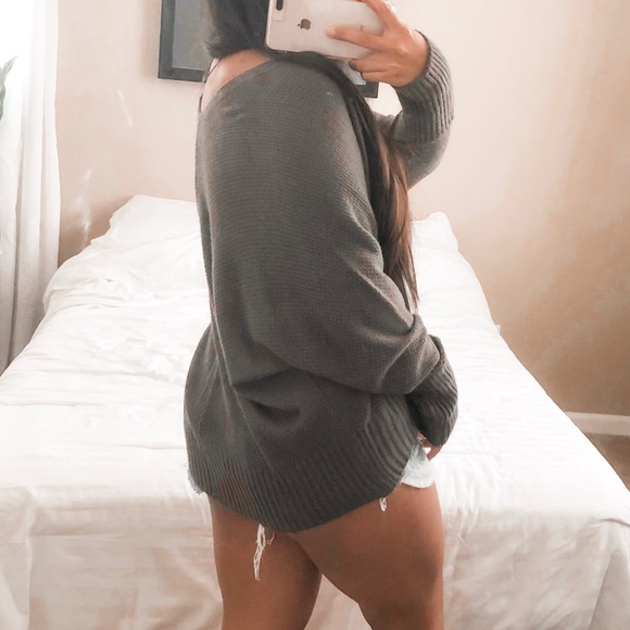 Cute dark gray open cardigan - Picture 3 of 6